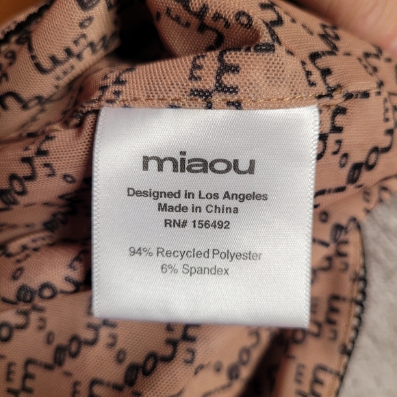 Miaou Tan and Black Monogram Mini Skirt - Picture 3 of 8